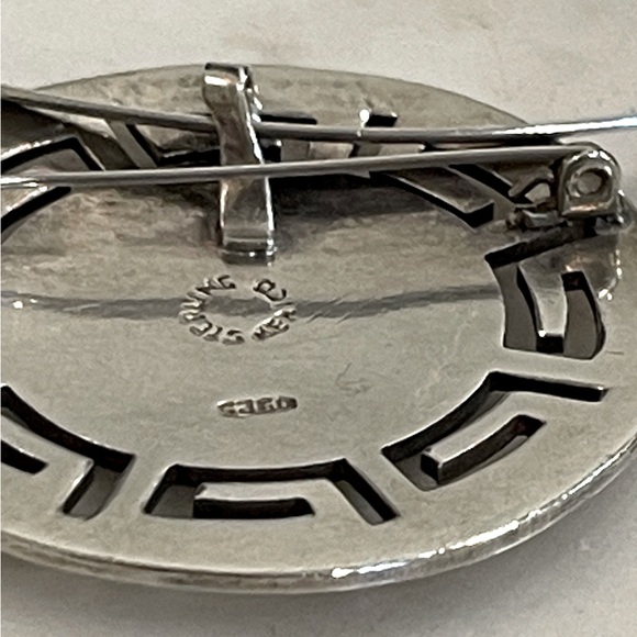 Sterling Choker w Large Mayan Pendant from Mexico - Picture 3 of 10